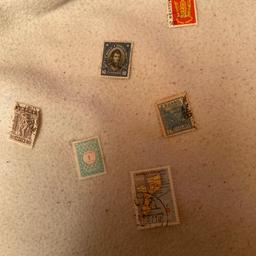 6 verschiedene alte Briefmarken.
