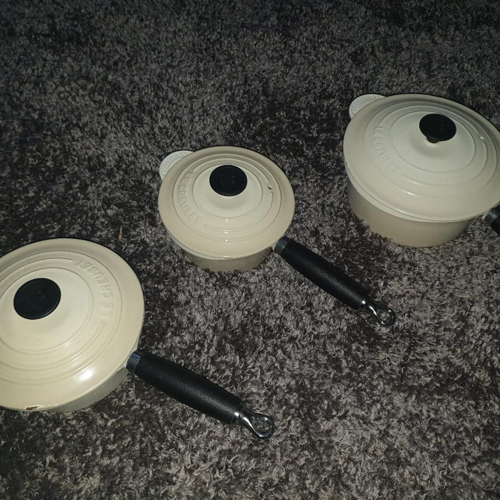 LE CREUSET SAUCEPANS X3 in RM9 Dagenham for £50.00 for sale Shpock
