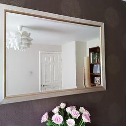 John Lewis bevelled mirror, with distressed silver/gold frame
dimensions 27 inches x 38 inches