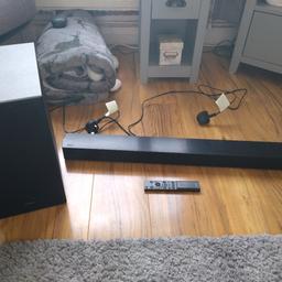 Samsung b450 soundbar and wireless subwoofer,connects to your TV or android box via Bluetooth,selling due to upgrade paid £250 3 months ago,grab a bargain