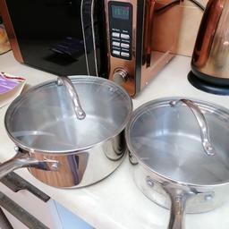 2 steel saucepans, collection only