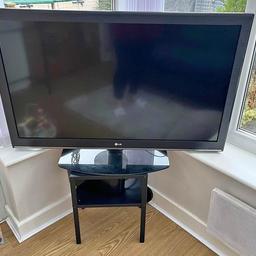 hd lg tv approx 42", too big for where i need it, has hdmi ports and hd, comes with removable stand and remote,
