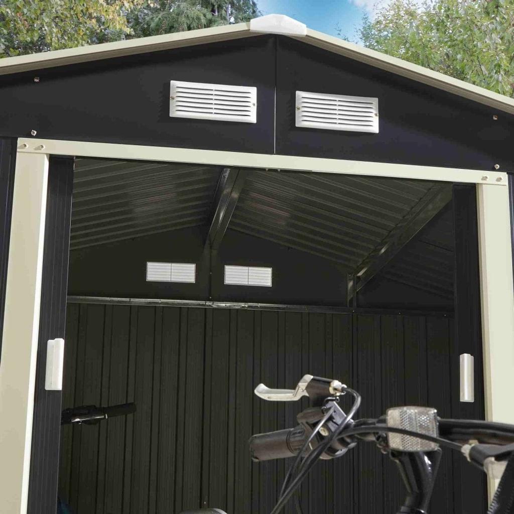 Was £379.99 Now £344.99 for a limited time
1-5 Working Days Delivery

0.25mm Thick Steel Panels
Padlockable Double Sliding Doors
Low Maintenance
Gable Vents
(H) 1980mm x (W) 2610mm x (D) 1810mm
Traditional Apex Style Roof

Free UK Mainland Delivery On Most Brands
To order please visit our Showroom or order online at gardenstreet.co.uk
T&C apply Stock/Price Subject To Change (NOT ON DISPLAY)

To keep up to date with Garden Street Showroom please visit our Facebook Page Garden Street Showroom & for more information search for Garden Street online

Opening Hours
Monday to Friday: 9:00am - 5:00pm
Saturday & Sunday: 10:00am - 4:00pm

Garden Street
Hampton House
Weston Road
Crewe
Cheshire
CW1 6JS