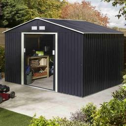 Was £499.99 Now £446.99 for a limited time 
5 Working Days Delivery

0.25mm Thick Steel Panels
Double Sliding DoorsLow Maintenance 
Includes Gable Ventilation
(H) 2050mm x (W) 3210mm x (D) 2410mm 
Traditional Apex Style Roof
Padlockable Doors (Padlock Sold Separately)


Free UK Mainland Delivery On Most Brands
To order please visit our Showroom or order online at gardenstreet.co.uk 
T&C apply Stock/Price Subject To Change (NOT ON DISPLAY) 

To keep up to date with Garden Street Showroom please visit our Facebook Page Garden Street Showroom & for more information search for Garden Street online

Opening Hours
Monday to Friday: 9:00am - 5:00pm
Saturday & Sunday: 10:00am - 4:00pm

Garden Street
Hampton House
Weston Road
Crewe
Cheshire
CW1 6JS