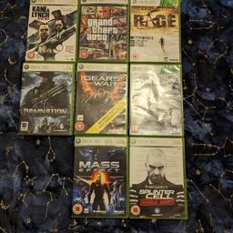 A varied selection of Xbox 360 games. Includes all pictured. Discs are in good condition and most have the inserts still. Collection or delivery at buyers cost. Offers accepted on multiple items.