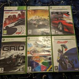 Variety of Xbox 360 driving based games. Includes car and bike driving + trivial pursuit (bundle copy). Discs are in good condition and most have inserts. Collection or delivery at buyers cost. Offers accepted on multiple items.