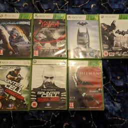 Selection of Xbox 360 stealth based games. Includes all pictured including 2 disc batman arkham origins. Discs are in good condition with most having inserts. Collection or delivery at buyers cost. Offers accepted on multiple items.