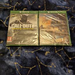 2x unopened Xbox one games. Games are assassin's creed origins and call of duty infinite warfare. Shown sealed and call of duty still has the code for the terminal map. Collection or delivery at buyers cost. Offers accepted on multiple items.