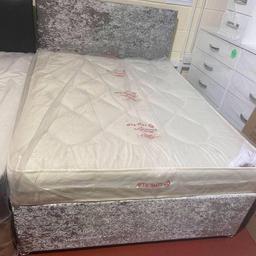 STAR BUY *** PINEMASTER DIVAN BASE WITH MATCHING HEADBOARD IN CRUSHED VELVET WITH 9 INCH DEEP QUILTED MATTRESS - DOUBLE 
£270.00

B&W BEDS 

Unit 1-2 Parkgate court 
The gateway industrial estate
Parkgate 
Rotherham
S62 6JL 
01709 208200
Website - bwbeds.co.uk 
Facebook - Bargainsdelivered Woodmanfurniture

Free delivery to anywhere in South Yorkshire Chesterfield and Worksop on orders over £100

Same day delivery available on stock items when ordered before 1pm (excludes sundays)

Shop opening hours - Monday - Friday 10-6PM  Saturday 10-5PM Sunday 11-3pm
