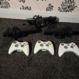 3 xbox 360 controllers and 3 xbox kinects will sell separately if needed