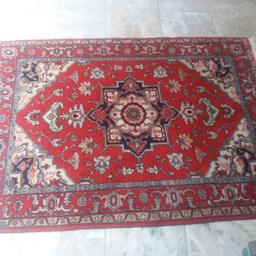 Traditional wool rug in good clean condition. Approximately 154cm x 110cm. COLLECTION ONLY.