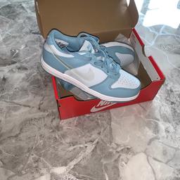 Brand new baby blue nike dunks low size 1