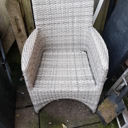Garden chair with new cushions.  Unused by us.
Collection only
