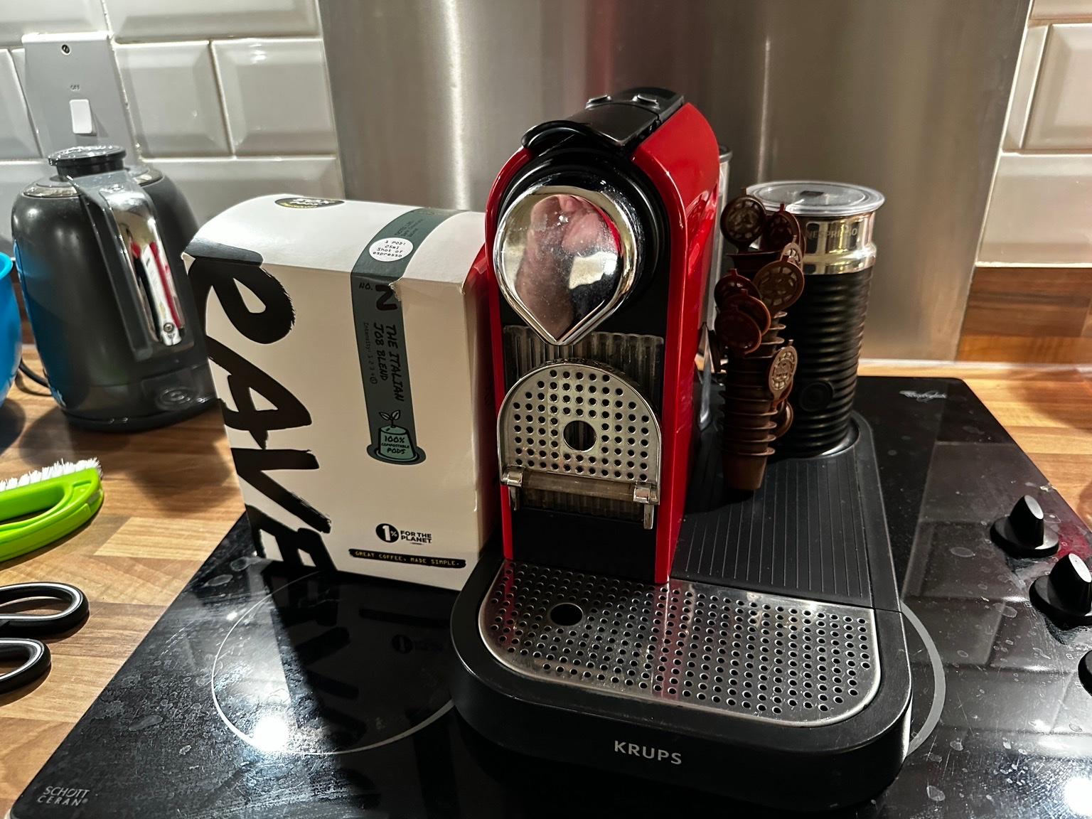 Nespresso machine + frother + coffee in SW15 Wandsworth for £60.00 for