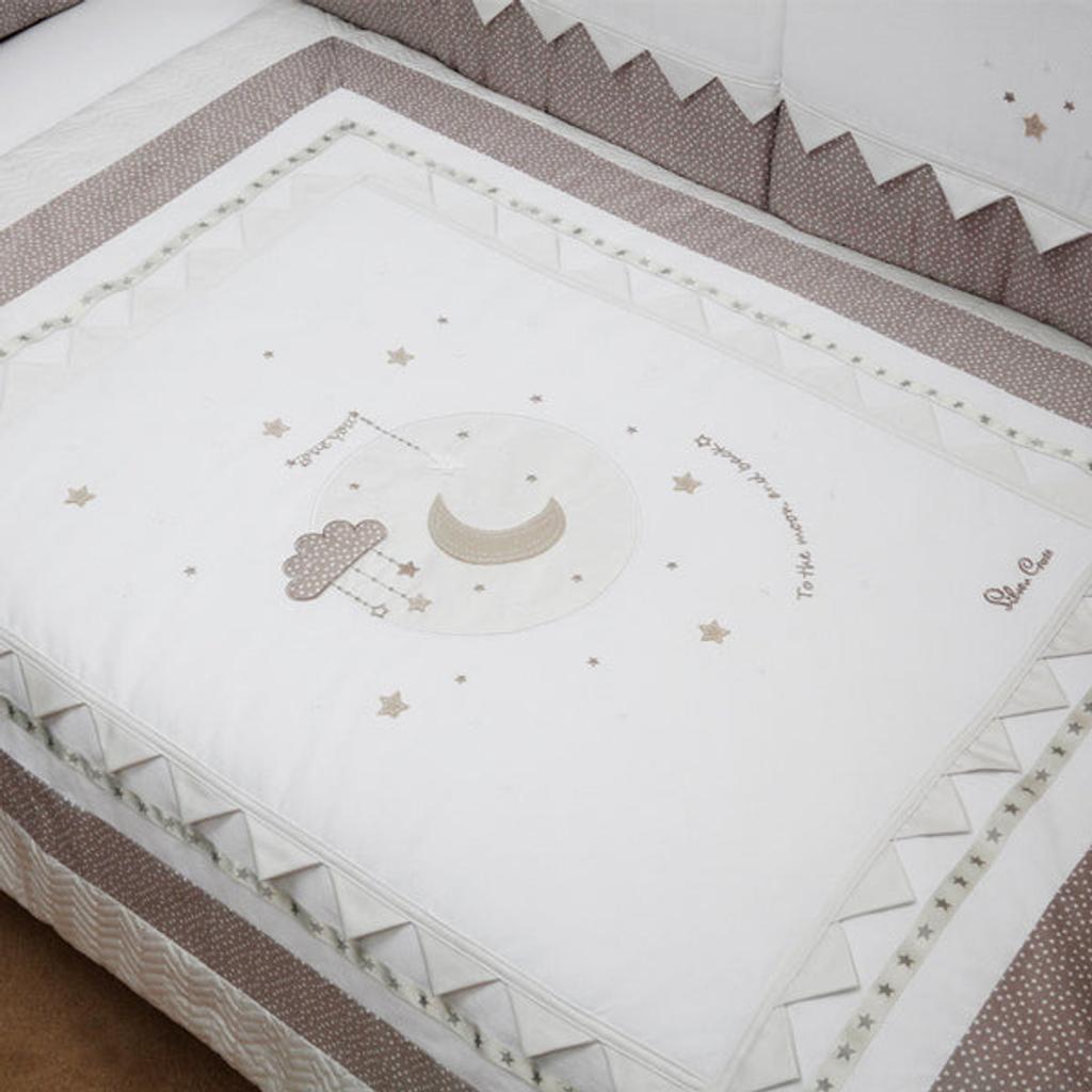 hi i have available the silvercross bedding set which includes the silvercross to the moon and back quilt. silvercross matching bumper, silvercross matching changing mat. silvercross matching musical cot mobile.

this cost £160 brand new.