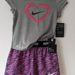Girls Nike Dri-Fit Graphic T-Shirt & Shorts 2-Piece Set

Brand 🆕 with tags

SIZE : 5 =⟩ 6 YRS
