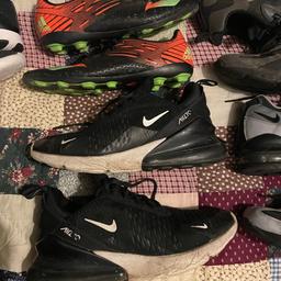 See pics good lot of trainers - size 3.5 to 5.5. (Euro 36 to 38) 6 pairs of trainers and a pair of footy boots- £55 no offers - collection only L14.