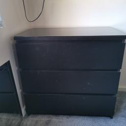 Ikea Malm 3 Drawer Unit with matching Smokey Glass Top

Measurements in pictures

Collection from B43 5