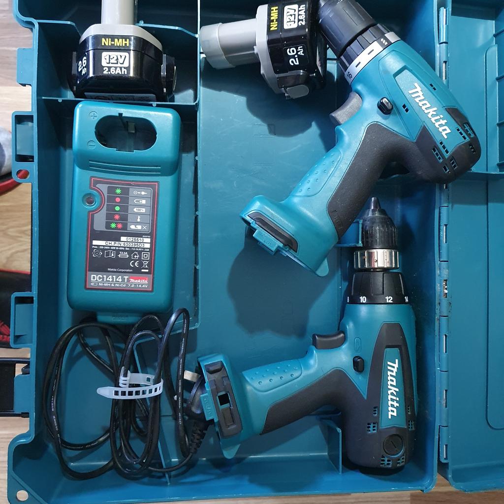 Makita drill set BRAND NEW comes with two drills with two batteries and charger and carry case collection from Wolverhampton or can deliver for a fuel cost