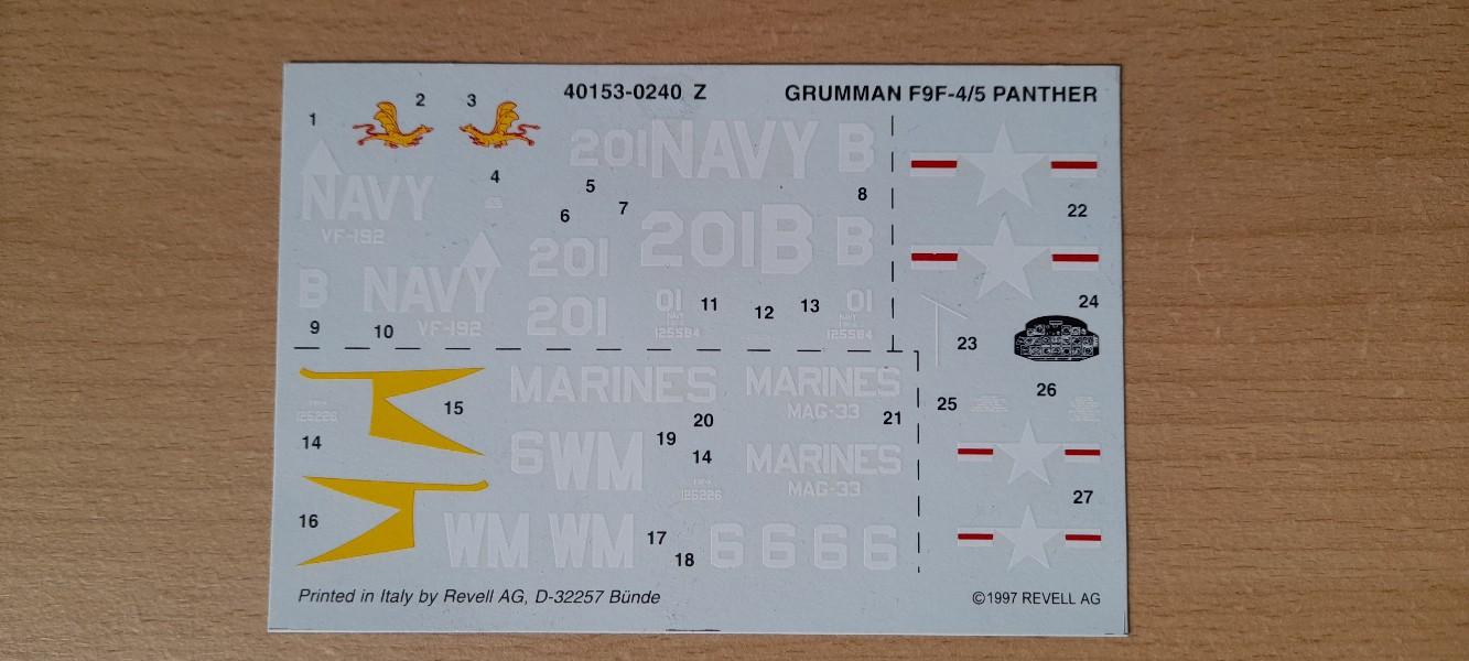 Revell Grumman F9F4/5 Panther Sticker in 63741 Strietwald für € 3,00