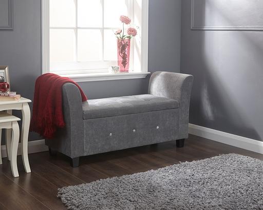 Buy & Sell Greater Manchester Bolton - Photos for New boxed grey chenille diamante window seat