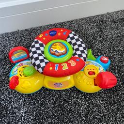 Kids driving wheel - real car sounds. Great fun for kids who want to drive themselves! Great condition. Batteries needed. Pet/smoke free home. Collection only. REDUCED