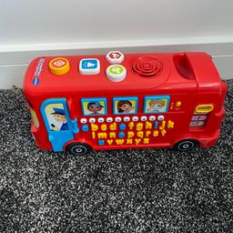 VTech Playtime Bus. Teaches phonic sounds, alphabet & numbers as well as there being a musical option. Lots of great learning whilst having fun. Batteries needed. Pet/smoke free home. Collection only. REDUCED