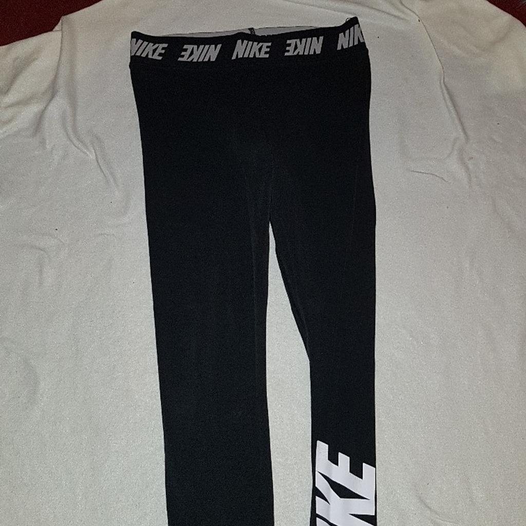 Nike Leggins, Yoga Running Exercise. Very good condition. Size Large. See photos for condition and size. I can offer try before you buy option but if viewing on an auction site viewing STRICTLY prior to end of auction.  If you bid and win it's yours. Cash on collection or post at extra cost which is £4.55 Royal Mail 2nd class signed for. I can offer free local delivery within five miles of my postcode which is LS104NF. Listed on five other sites so it may end abruptly. Don't be disappointed. Any questions please ask and I will answer asap.