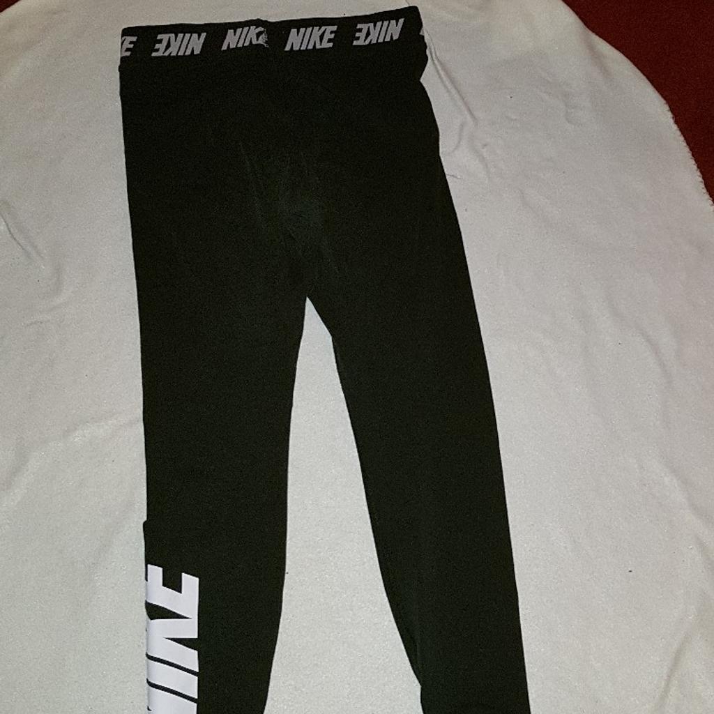 Nike Leggins, Yoga Running Exercise. Very good condition. Size Large. See photos for condition and size. I can offer try before you buy option but if viewing on an auction site viewing STRICTLY prior to end of auction.  If you bid and win it's yours. Cash on collection or post at extra cost which is £4.55 Royal Mail 2nd class signed for. I can offer free local delivery within five miles of my postcode which is LS104NF. Listed on five other sites so it may end abruptly. Don't be disappointed. Any questions please ask and I will answer asap.
