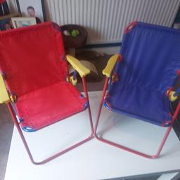 x2 children's fold away chairs in good condition perfect for camping.