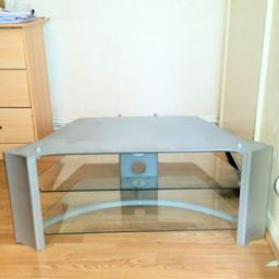 Glass Media TV Stand Or Table With 3 Shelves Ideal For Flat Screen Television
