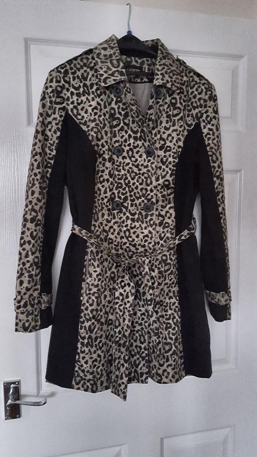 Buy & Sell West Midlands Birmingham - Photos for Womens Black Leopard Print Trench Coat UK 14