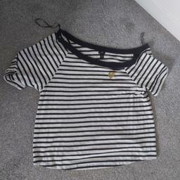 Both new condition 
The striped top is by river island and unworn,size 10 but baggy fit

The peach lace top is by Dorothy perkins and is size 10 with original label on 
NO LOWER OFFERS THANKS 
Please bid £2 per item