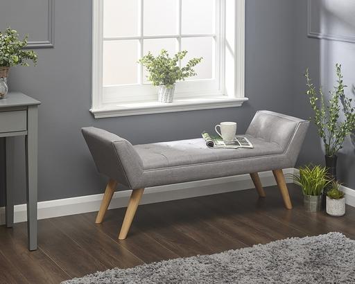 Buy & Sell Greater Manchester Bolton - Photos for New Boxed Grey Upholstered Bench