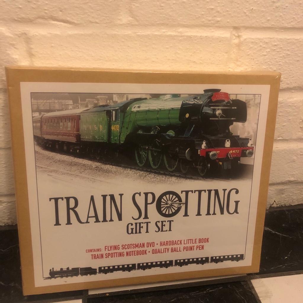 Train spotting set consisting of
DVD
NOTEBOOK
BOOK
PEN.

COLLECTION ONLY NO OFFERS