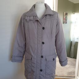 ladies warm padded coat.  Debenhams casual collection range. zip and button fastening. size 16. hardly worn.