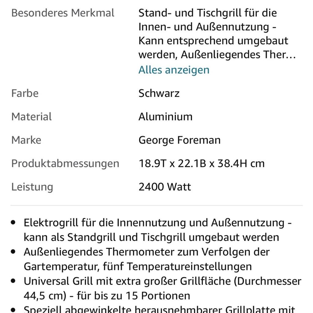 Verkaufe neuen unbenutzten George Foreman Kugelgrill inkl. Garten Tisch 1x1 m. Abholung und Besichtigung in Klagenfurt