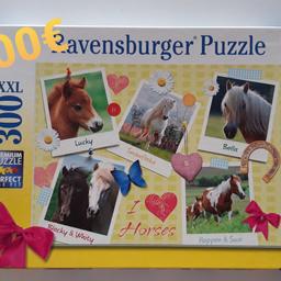 superschönes Pferdepuzzle für Pferdenärrinnen .
Es hat 300  Teile und ist vollständig und im sehr guten Zustand.