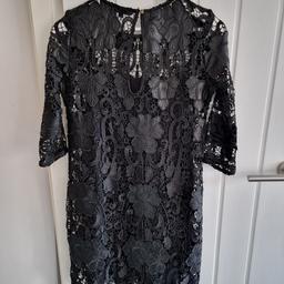 River Island Black Leather Lace Dress
Size 8
Comes with black slip