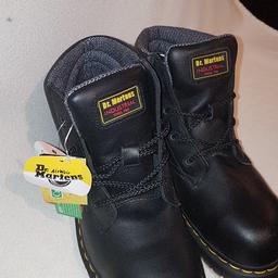 Dr Martens Leather Icon 7B09 SSF Industrial Work Safety Steel Toe Cap Boots RARE. Brand New With box but box os in poor condition. The boots are immaculate condition. See photos for condition and size. I can offer try before you buy option but if viewing on an auction site viewing STRICTLY prior to end of auction.  If you bid and win it's yours. Cash on collection or post at extra cost which is £6.85 Royal Mail 2nd class signed for. I can offer free local delivery within five miles of my postcode which is LS104NF. Listed on five other sites so it may end abruptly. Don't be disappointed. Any questions please ask and I will answer asap.