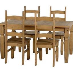 CORONA 5" PINE DINING SET - £400.00
This Dining Set is Crafted from Distressed Waxed Pine for a beautiful natural wood finish. The perfect addition to any home.
Features:
Type: 5' Dining Set & 4 Chairs
Range: Corona
Material: Distressed Waxed Pine
5' Dining Table & 4 Chairs
A beautiful natural Wood Finish
Dimensions: W: 1520mm x D: 920mm x H: 755mm
CORONA DISTRESSED 5" DINING SET - 4 CHAIRS
£400.00

B&W BEDS 

Unit 1-2 Parkgate court 
The gateway industrial estate
Parkgate 
Rotherham
S62 6JL 
01709 208200
Website - bwbeds.co.uk 
Facebook - Bargainsdelivered Woodmanfurniture

Free delivery to anywhere in South Yorkshire Chesterfield and Worksop on orders over £100

Same day delivery available on stock items when ordered before 1pm (excludes sundays)

Shop opening hours - Monday - Friday 10-6PM  Saturday 10-5PM Sunday 11-3pm