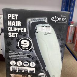 Brand New In Box.

9 Pieces Pet Hair Clipper Set.