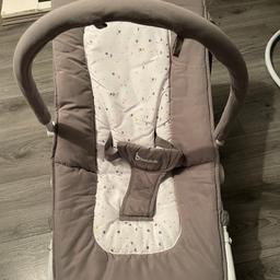 I have. Rocking baby bouncer that sits up or down with adjusted seat to higher or lower what position you want you baby sat at and it also has feet that can be rotated to stop the chair from rocking if you don’t want it to rock it’s all been washed and ready to go as the baby is too big for it now selling for £15 as it was around £40 to buy on Amazon it’s only missing the toys that go on the bar but can easily put any toys on it collection only please