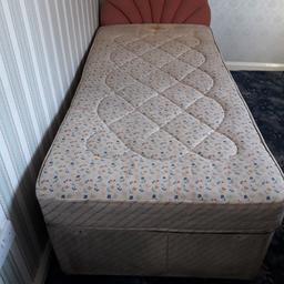 single bed in good condition with underneath storage with head board and good mattress 35.00 pounds collection only