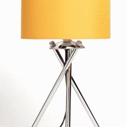 Brand new still sealed in plastic and box, mustard and chrome table lamp. Cost £25. No offers collection only wombwell.