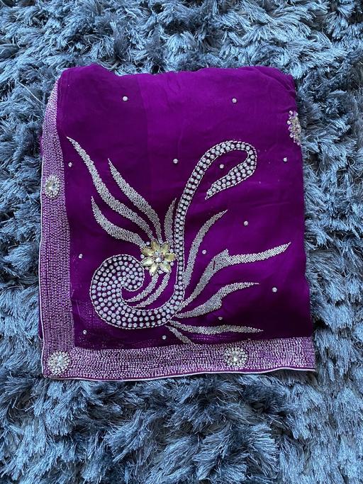 Buy & Sell West Midlands Sandwell - Photos for Purple Crinkle Sari