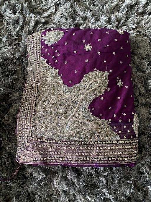 Buy & Sell West Midlands Sandwell - Photos for Purple Crinkle Sari