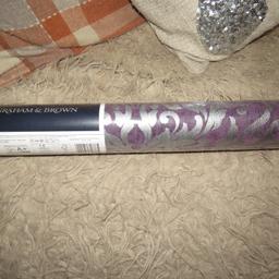 brand new graham& brown damask wallpaper in purple and silver pickup only