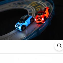 Mini night challenge raceway track. Dual speed switching. Glowing light up cars. Turbo button. Race against the pace car. Low speed 3-5 year olds. High speed 5-8 year olds. Excellent condition. Buyer to collect from Bexley. Cash on collection.