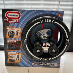 Little Tikes tyre twister lights. Car rolls tyre forward & in reverse. 360 degrees spinning action. Lights up in the dark. Races outside of tyre with lights & sounds. Only used a couple of times. Taped back in box. Buyer to collect from Bexley. Cash on collection.